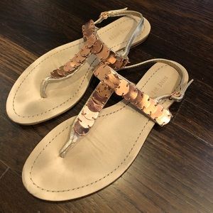 Nine West gold jeweled sandals size 7